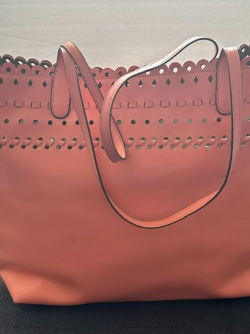 Kelly & Katie Faux Leather Salmon Tote Bag